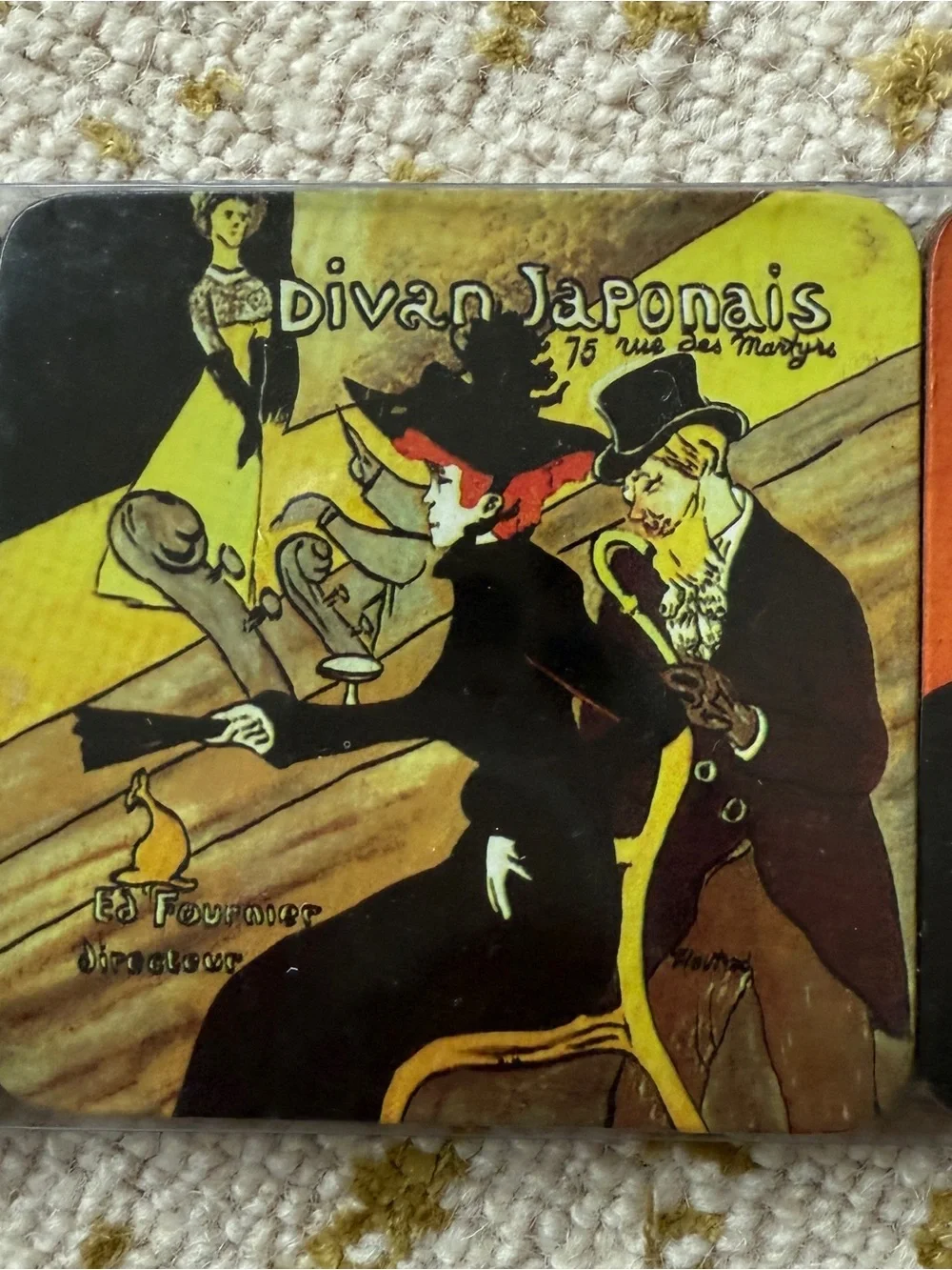 Vintage Poster PARIS French Toulouse Lautrec Coaster Set of 6 x 2
